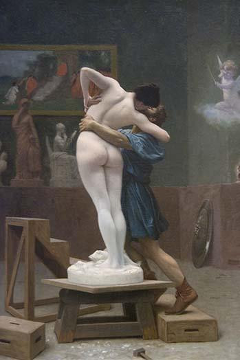 Pygmalion & Galatea.  High quality vintage art reproduction by Buyenlarge.  One of many rare and wonderful images brought forward in time.  I hope they bring you pleasure each and every time you look at them. Poster Print by Jean Leon Gerome - Item #