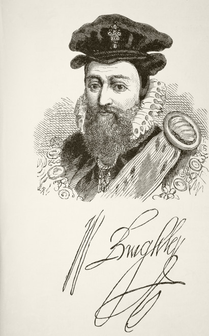 William Cecil, 1St Baron Burghley 1520 To 1598 English Statesman And Chief Advisor To Queen Elizabeth I. His Signature And Portrait. From The National And Domestic History Of England By William Aubrey Published London Circa 1890 PosterPrint - Item #