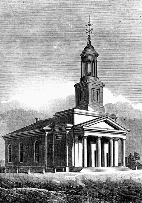 Quincy: Adams Temple. /Nfirst Parish Church Of Quincy, Massachusetts, Also Known As Adams Temple, Burial Site Of Presidents John Adams And John Quincy Adams. Wood Engraving, American, 19Th Century. Poster Print by Granger Collection - Item # VARGRC01