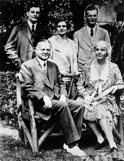 Herbert Hoover (1874-1964). /N31St President Of The United States. Standing: Herbert Hoover Jr., Mrs. Herbert Hoover Jr., Allan Hoover, Seated: President Hoover And First Lady Lou Hoover, C1930. Poster Print by Granger Collection - Item # VARGRC00171