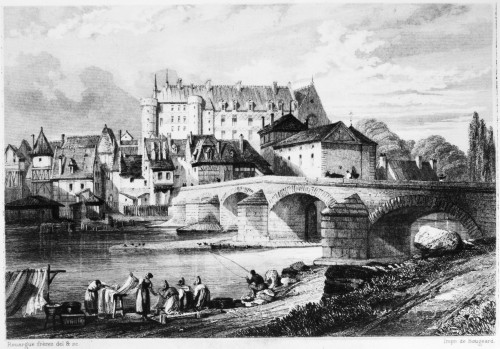 France: Lapalisse. /Na View Of Lapalisse On The Loire River In France, Showing The Ch_teau De La Palice, Constructed Between The 11Th And 16Th Centuries. Steel Engraving, French, C1850, By Adolphe And �mile Rouargue. Poster Print by Granger Collectio