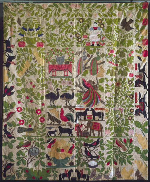 Applique Quilt Top, C1860. /Nquilt Made Of Cotton, Silk, Wool And Velvet In The Bird Of Paradise Pattern, Exemplary Of American Needlework, From Poughkeepsie, New York. Applique Quilt Top, C1860. Poster Print by Granger Collection - Item # VARGRC0409