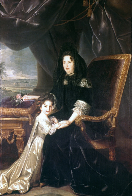 Marquise De Maintenon /N(1635-1719). Fran�Oise D'Aubign_. Mistress Of Louis Xiv Of France. With Her Niece, Fran�Oise Charlotte, The Future Duchess Of Noailles. Oil On Canvas, C1688, By Louis Ferdinand Elle. Poster Print by Granger Collection - Item # Marquise De Maintenon /N(1635-1719). Fran�Oise D'Aubign_. Mistress Of Louis Xiv Of France. With Her Niece, Fran�Oise Charlotte, The Future Duchess Of Noailles. Oil On Canvas, C1688, By Louis Ferdinand Elle. Poster Print by Granger Collection - Item #