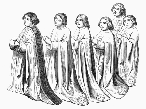 Guild: Tanners. /Nelders And Jurors Of The Tanners Of The Town Of Ghent, The Netherlands, In Ceremonial Dress. Line Engraving, 19Th Century, After A Manuscript Illustration From The 15Th Century. Poster Print by Granger Collection - Item # VARGRC0052