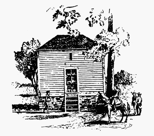 Thomas Jefferson (1743-1826). /Nthird President Of The United States. The One-Room Schoolhouse On Tuckahoe Plantation Near Richmond, Virginia, Where Jefferson Received His Grammar School Education. Drawing. Poster Print by Granger Collection - Item #