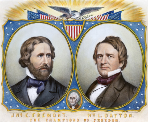 Presidential Campaign, 1856. Campaign Poster For John Charles Fremont And William L. Dayton As The Presidential And Vice-Presidential Candidates Of The New Republican Party. Lithograph, Poster, 1856. Poster Print by Granger Collection - Item # VARGRC