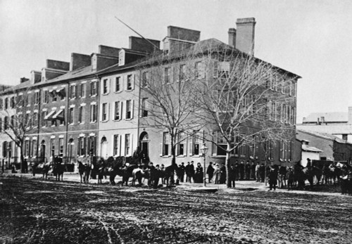 Washington: Townhouses. /Na View Of The So-Called Seven Buildings, Federal Townhouses Dating From The Mid-1790S, At 1901-13 Pennsylvania Avenue Northwest In Washington, D.C., On The Corner Of 19Th Street Northwest. Photographed In April 1865. Poster