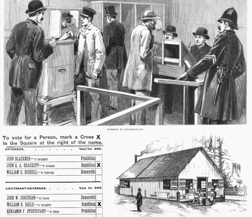 Elections: Voting. /Nthe First American Use Of The Australian--Or Secret--Ballot In The Boston, Massachusetts, Election Of November 5, 1889. Wood Engraving From A Contemporary American Newspaper. Poster Print by Granger Collection - Item # VARGRC0063