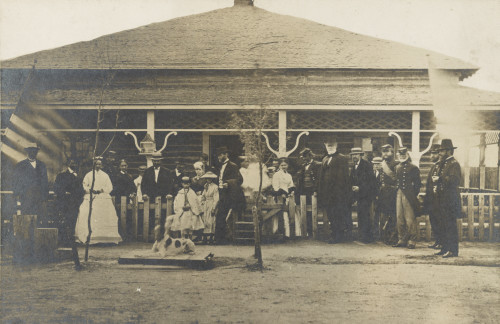 Wyoming: Fort Sanders. /Ngenerals Grant, Sherman, Sheridan, Hooker, Harney, Dodge, Gibbon, And Potter At Fort Sanders, Wyoming, For A Meeting Regarding The Union Pacific Railroad. Photographed By Andrew J. Russell, 1868. Poster Print by Granger Colle