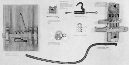 Egyptian And Greek Locks. /Nreplicas Of An Ancient Greek Lock, Left, And Of A Greek Temple Key, Bottom. Upper Right Is An Egyptian Type Wooden Lock. For Scale Is A Modern Yale Padlock And Key (Center). Poster Print by Granger Collection - Item # VARG