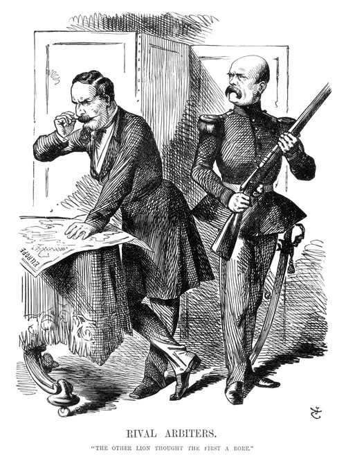 Prince Otto Von Bismarck /N(1815-1898). Prince Otto Von Bismarck-Schonhausen. Prussian Statesman. Cartoon By John Tenniel From "Punch", 1866, On The Rival Plans Of Napoleon Iii And Bismarck For Europe At The Time Of The Seven Weeks War. Poster Print Prince Otto Von Bismarck /N(1815-1898). Prince Otto Von Bismarck-Schonhausen. Prussian Statesman. Cartoon By John Tenniel From "Punch", 1866, On The Rival Plans Of Napoleon Iii And Bismarck For Europe At The Time Of The Seven Weeks War. Poster Print