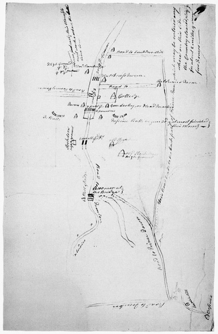 Princeton Camp Map, 1777. /Nmap Of The British Encampment At 'Prince Town,' New Jersey, Obtained By A Revolutionary Spy For General George Washington To Surprise British Troops At The Battle Of Princeton, 3 January 1777. Poster Print by Granger Colle