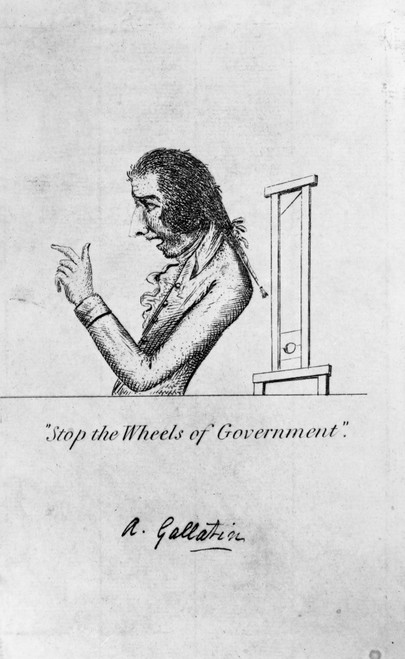 Albert Gallatin (1761-1849). /Namerican (Swiss-Born) Financier And Statesman. 'Stop The Wheels Of Government.' Federalist Attack, C1794, On Gallatin, Who Attempted To Establish A Community In Pennsylvania For Refugees From The French Revolution. Post