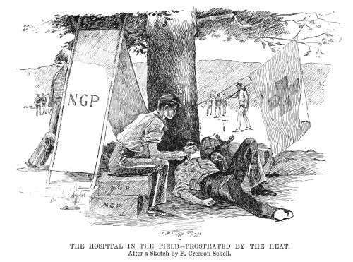 Homestead Strike, 1892. /Na Soldier Suffering From Heat Exhaustion At The Field Hospital Set Up By The National Guard During The Homestead Strike In Pennsylvania, 1892. Contemporary American Engraving. Poster Print by Granger Collection - Item # VARG