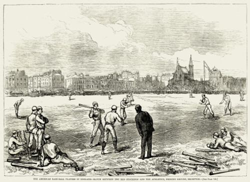 Baseball: England, 1874. /Nmatch Between The Boston Red Stockings, Visiting From America, And The Athletics At Prince'S Ground, Brompton, England. Wood Engraving From An American Newspaper Of 1874. Poster Print by Granger Collection - Item # VARGRC02