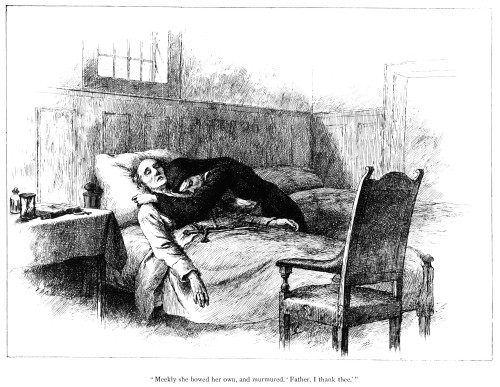 Longfellow: Evangeline. /N'Meekly She Bowed Her Own, And Murmured, "Father, I Thank Thee."' Illustration For Henry Wadsworth Longfellow'S Poem 'Evangeline.' Wood Engraving By F.O.C. Darley, 1884. Poster Print by Granger Collection - Item # VARGRC0175