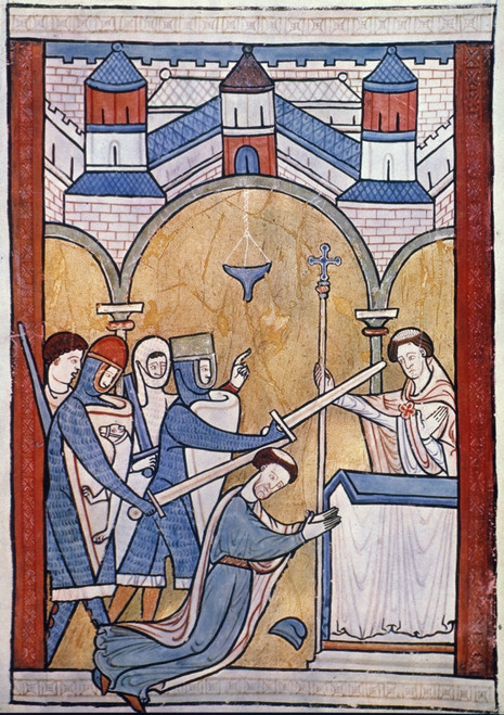 St. Thomas _ Becket /N(C1118-1170). English Prelate. The Murder Of St. Thomas � Becket At Canterbury Cathedral, 29 December 1170, By Knights From The Court Of King Henry Ii. Illumination From An English Psalter, C1200. Poster Print by Granger Collect St. Thomas _ Becket /N(C1118-1170). English Prelate. The Murder Of St. Thomas � Becket At Canterbury Cathedral, 29 December 1170, By Knights From The Court Of King Henry Ii. Illumination From An English Psalter, C1200. Poster Print by Granger Collect