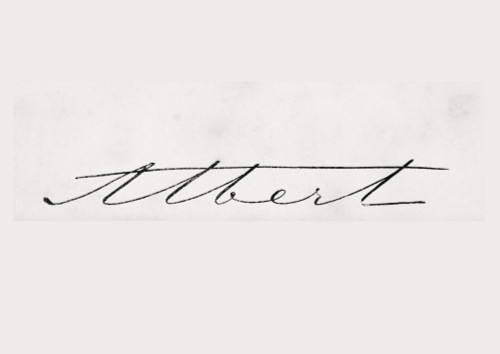 Signature Of Albert Prince Consort Of Great Britain And Ireland Original Name Francis Albert Augustus Charles Emmanuel Prince Of Saxe-Coburg-Gotha From Old England's Worthies By Lord Brougham And Others Published London Circa 1880's PosterPrint - Ite