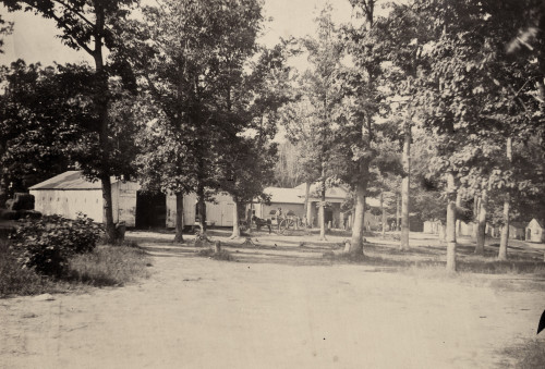 Arlington House, 1864. /Nbarns And Other Buildings Used As Barracks For Union Soldiers On The Grounds Of Arlington House, The Former Home Of Confederate General Robert E. Lee. Photograph By Andrew Russell, 1864. Poster Print by Granger Collection - I