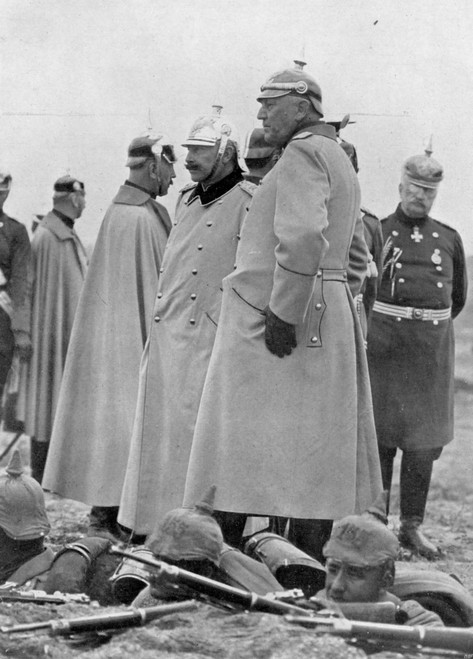 William Ii (1859-1941). /Nemperor Of Germany, 1888-1918. The Emperor, Center, With His Chief Of General Staff, Helmuth Von Moltke, Observing Army Maneuvers Just Before The Outbreak Of World War I In 1914. Poster Print by Granger Collection - Item # V