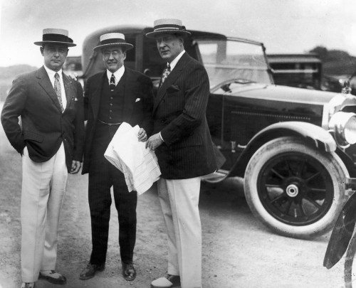 Newport: High Society. /Nmembers Of 'High Society' On Summer Vacation At Newport, Rhode Island. From Left: Count Sigray, Lawyer And Diplomat James Gerard, And Newspaper Editor Herbert Swope. Photographed C1920. Poster Print by Granger Collection - It