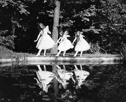 Butterfly Dance, 1920. /Nkatherine Deming, Alice Deming And Evelyn Lechler In The Butterfly Dance At A Garden Party To Benefit The Near East Relief At The Home Of Charles J. Bell, Twin Oaks, Washington D.C. Photograph, May 1920. Poster Print by Grang