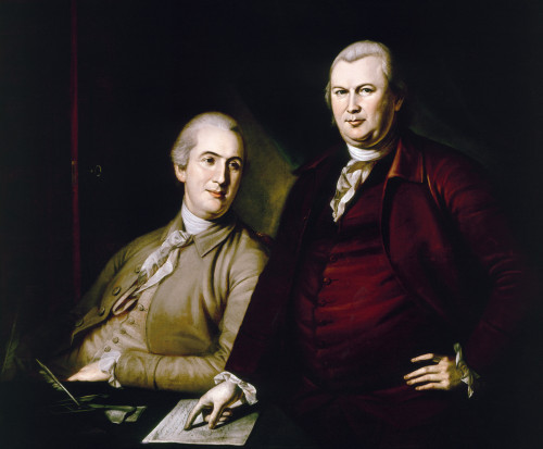 Robert Morris (1734-1806). /Namerican Financier And Politician. Robert Morris (Right) With His Assistant, Gouverneur Morris (No Relation). Oil Painting By Charles Willson Peale, Late 18Th Century. Poster Print by Granger Collection - Item # VARGRC011