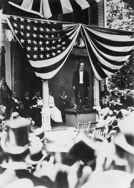 William Mckinley /N(1843-1901). 25Th President Of The United States. Photographed Making His Presidential Nomination Acceptance Speech From The Front Porch Of His Home In Canton, Ohio, In 1896. Poster Print by Granger Collection - Item # VARGRC003628