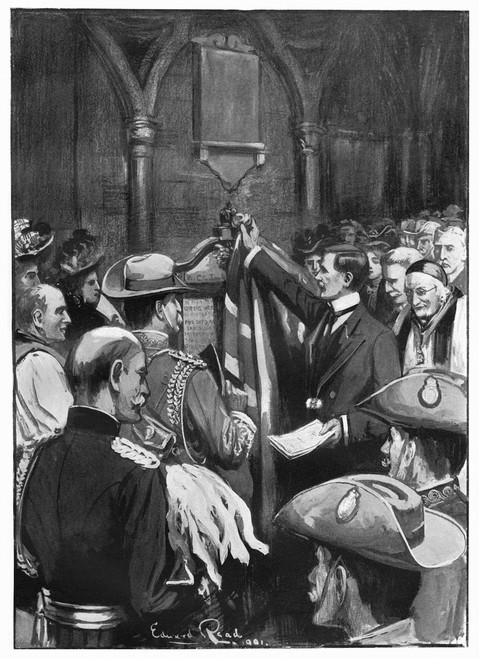 Boer War Memorial, 1901. /Nst. John Brodrick Unveiling A Memorial In Westminster Abbey On 22 June 1901, To Fallen City Imperial Volunteers During The Boer War. Contemporary English Illustration. Poster Print by Granger Collection - Item # VARGRC03704