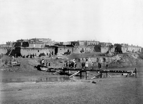 Zuni Procession, C1897. /Nzuni Native Americans Crossing A Bridge To Participate In The Shalako Ceremony, Typically Celebrated After The Harvest. Photographed By Ben Wittick At A Pueblo Village In New Mexico, C1897. Poster Print by Granger Collection