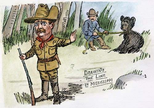 T. Roosevelt: Teddy Bear. /N"Drawing The Line In Mississippi": The Invention Of The Teddy Bear By American Cartoonist Clifford Berryman In 1902, Inspired By President Theodore Roosevelt'S Refusal To Shoot A Cub While On A Mississippi Bear Hunt. Poste
