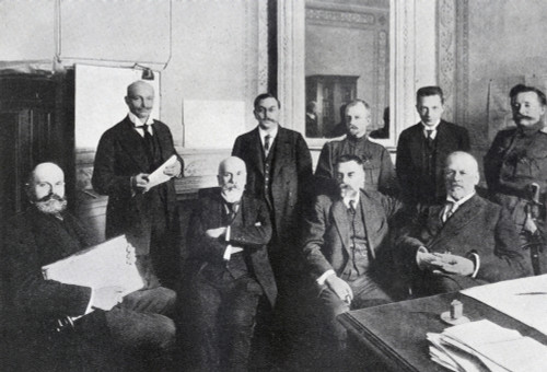 Mikhail Vladimirovich Rodzianko, 1859 - 1924, Seated Right, With Other Leaders Of The Russian Revolution. He Was President Of The Duma At The Time Of The Revolution. From The Year 1917 Illustrated, Published London 1918. PosterPrint - Item # VARDPI19