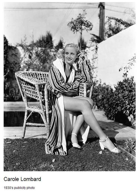 Carole Lombard - striped bathrobe Photo Print (8 x 10) - Item # DAP14623