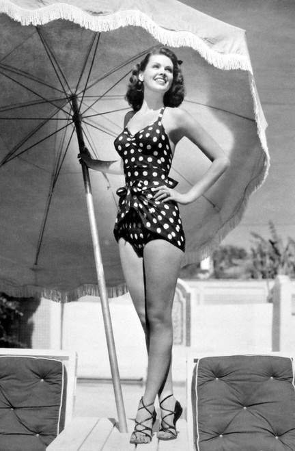 Dusty Anderon - Polka Dot Swimsuit Under Umbrella Photo Print (8 x 10) - Item # DAP17503