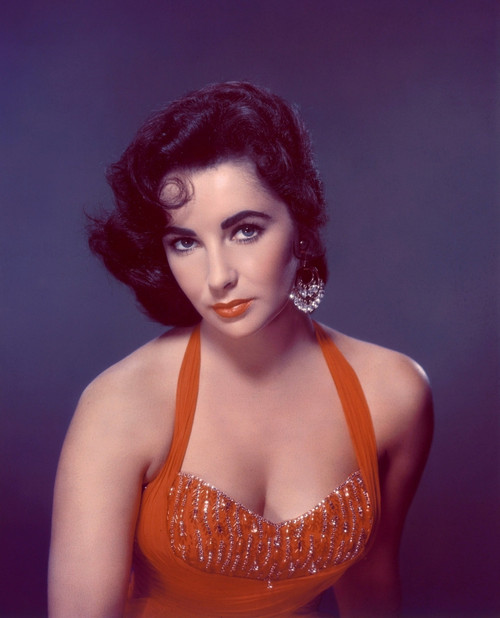 Eliazbeth Taylor - Red Dress / Blue Background Photo Print (8 x 10) - Item # DAP17716