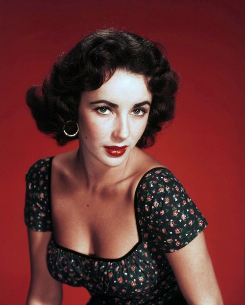 Elizabeth Taylor - Wearing Black Top With Flower Pattern Photo Print (8 x 10) - Item # DAP17793