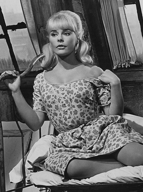 Elke Sommer - Holding Bed Frame in Floral Dress Photo Print (8 x 10) - Item # DAP17900