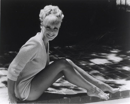 Elke Sommer - Sitting on brick in Sweater Photo Print (10 x 8) - Item # DAP18063