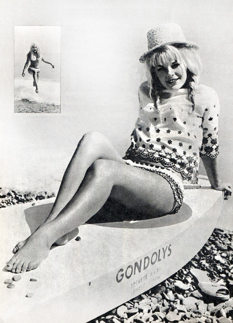 Elke Sommer - Sitting on Conoe Photo Print (8 x 10) - Item # DAP18143 Elke Sommer - Sitting on Conoe Photo Print (8 x 10) - Item # DAP18143