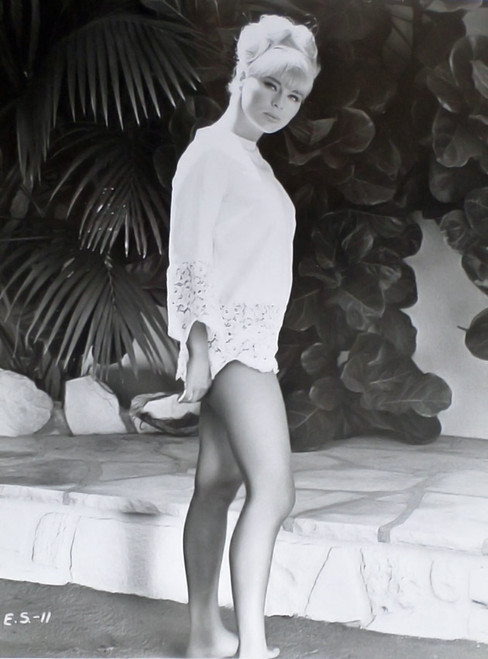 Elke Sommer - Wearing White Top with Doily patterened  Photo Print (8 x 10) - Item # DAP18134