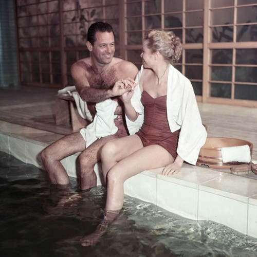 Grace Kelly - Sitting at Edge of Pool with William Holden Photo Print (8 x 10) - Item # DAP18349