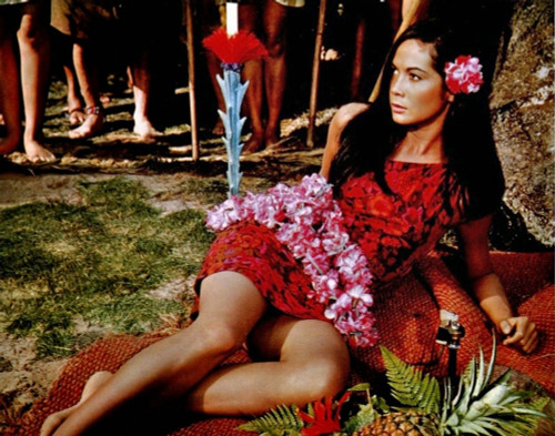 Nancy Kwan - Red Dress and Leis Photo Print (10 x 8) - Item # DAP19555