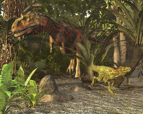 Majungasaurus and Masiakasaurus of late Cretaceous Madagascar. Poster Print by Arthur Dorety/Stocktrek Images - Item # VARPSTADR600102P