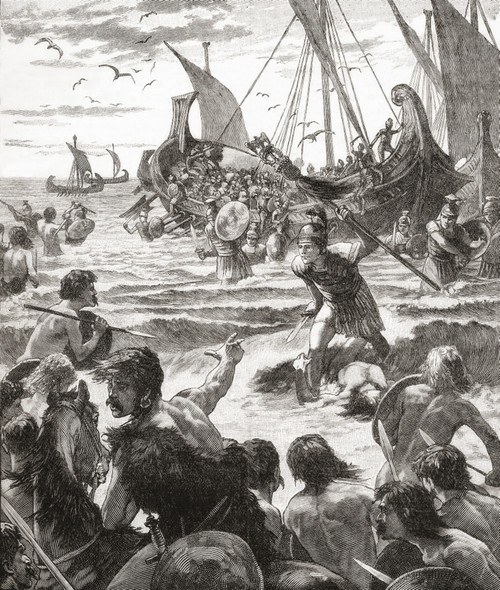 The Landing Of The Romans On The Coast Of Kent, England In Ad43. From Cassell's History Of England, Published C.1901 Poster Print by Ken Welsh / Design Pics - Item # VARDPI12279944