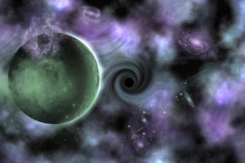 A rogue planet being pulled into a black hole. Poster Print by Mark Stevenson/Stocktrek Images - Item # VARPSTMAS200233S