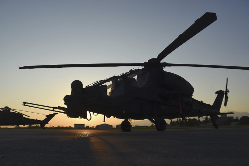 AH-129D Mangusta Italian Army helicopter from 5th Regiment at sunset. Poster Print by Riccardo Niccoli/Stocktrek Images - Item # VARPSTRCN100419M