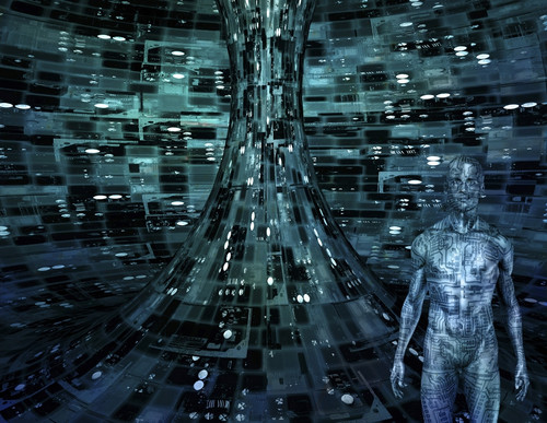 Electronic Man in Electronic Space. Poster Print by Bruce Rolff/Stocktrek Images - Item # VARPSTRFF200015S