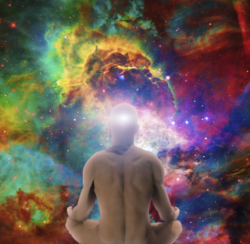 Man in lotus position sits before endless spaces. Poster Print by Bruce Rolff/Stocktrek Images - Item # VARPSTRFF200057S