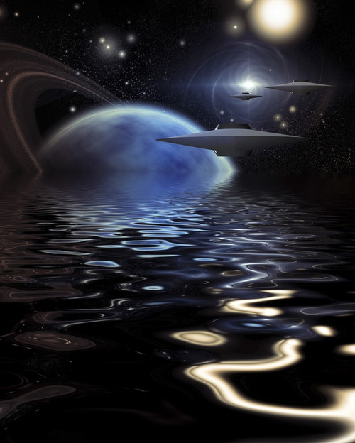 Alien Craft over Alien Sea Poster Print by Bruce Rolff/Stocktrek Images - Item # VARPSTRFF200163S