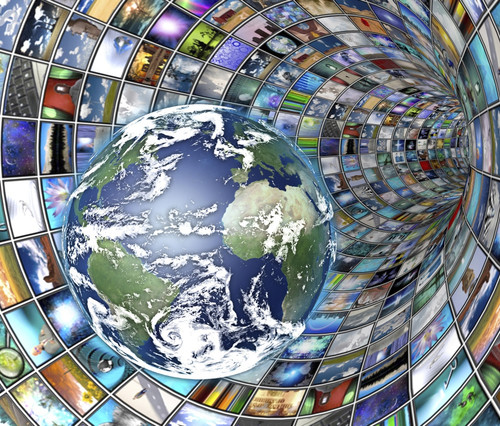 Image Multimedia Tunnel with Earth. 3D rendering Poster Print by Bruce Rolff/Stocktrek Images - Item # VARPSTRFF200209S